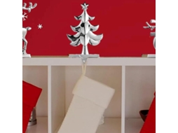 Suporte De Metal Para Meias De Natal, Prateado, Para Pendurar Meias Na Árvore De Natal, Na Lareira Ou Em Outros Enfeites. Gancho A-aquaforge