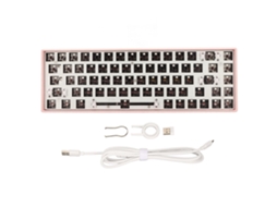 Kit Diy De Teclado Mecânico De 68 Teclas Rgb Sem Fio Com Fio Tipo C Bluetooth Hot Swap Para Ios Rosa Slowmoose
