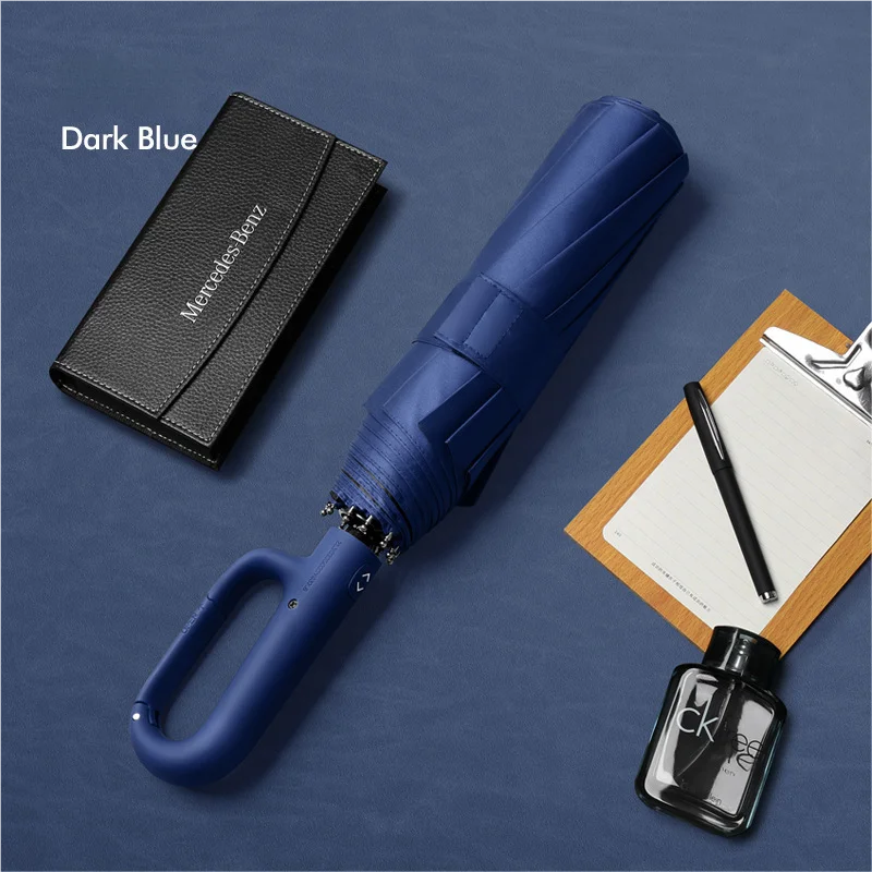 Guarda chuva masculino MDUG azul escuro, automático, 20 Varetas, design de encaixe