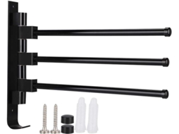Suporte De Toalhas Para Banheiro, Suporte Giratório De Alumínio Com 3 Hastes, 32cm De Espaço, Para Toalhas, Barra De