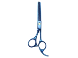 Tesoura De Corte De Cabelo Profissional Para Salão, 5.5'', Aço Inoxidável, Thinning, Azul, Para Cabeleireiros E Iniciantes