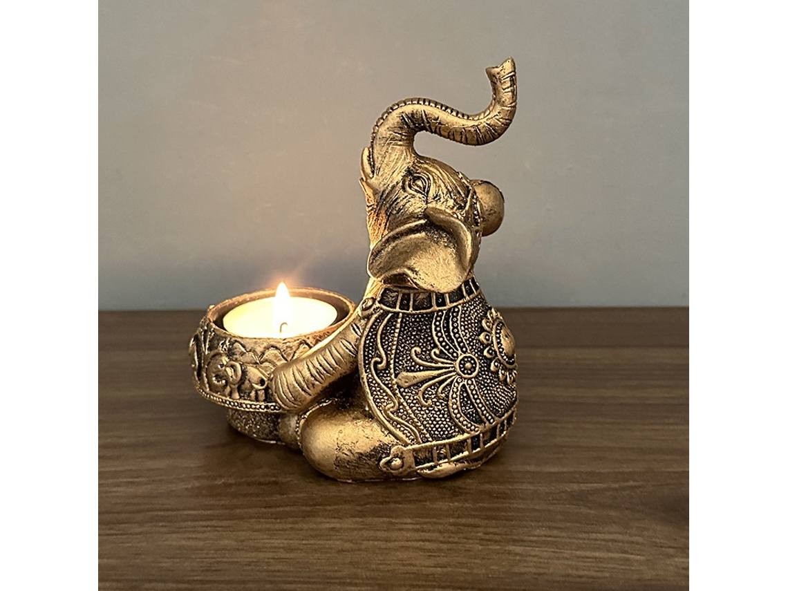 Castiçal Retrô Tailandês Criativo Em Forma De Elefante, Feito Resina, Para Decoração Casamentos E Outros Ambientes. -aquaforge