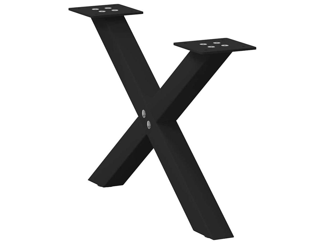 Vidaxl Pés Para Mesa De Centro Em Formato De X, 2 Peças, Preto, 50x(30-31) Cm, Aço