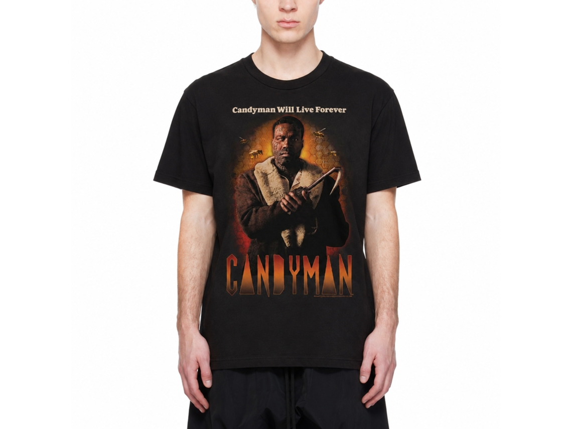 Rockinstone Candyman Bees And Honeycomb Black Adult T-shirt Size:m