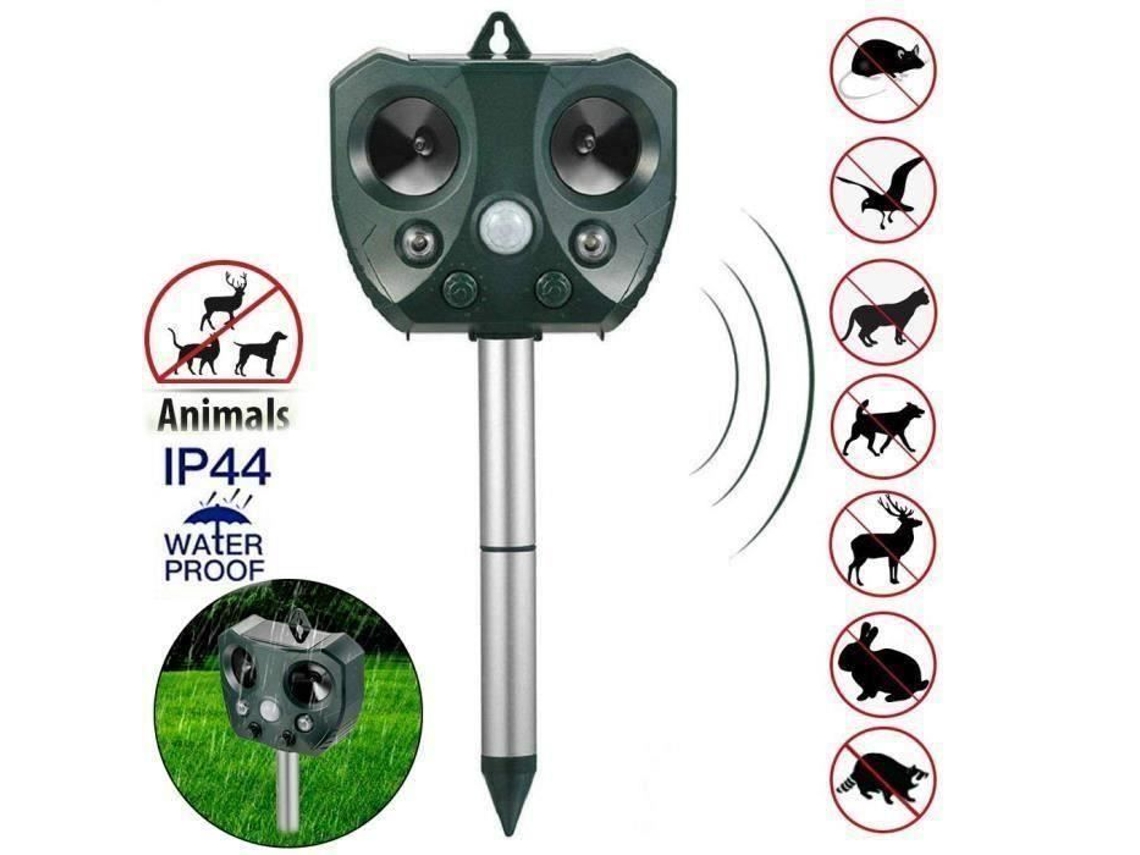 Repelente solar ultrassônico para gatos, com horários e frequência ajustáveis para mantê-los no lugar em todo o seu jardim.
