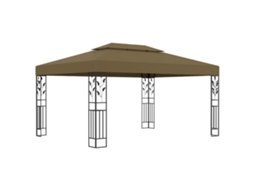 Vidaxl Gazebo Com Telhado Duplo 3x4 M 180 G/m² Cinza-acastanhado