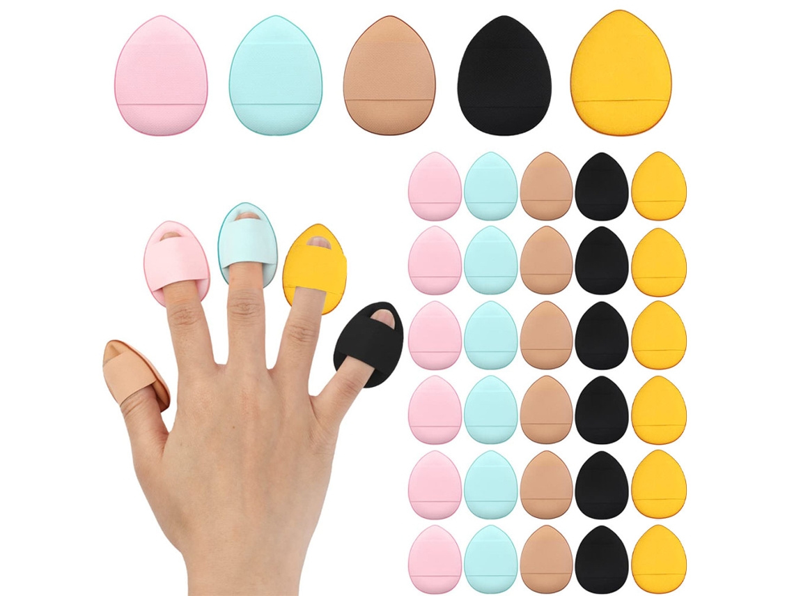 35 Pçs Esponjas de Dedo Mini Maquiagem Almofadas Beleza Ferramentas Cosmética UISAVE
