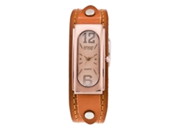 Relógio Masculino de Quartzo Ccq Vintage com Pulseira de Pu Laranja