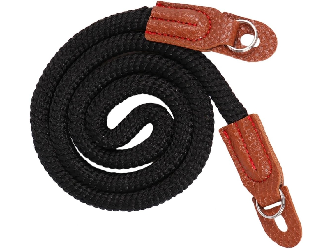 Alça De Pulso Resistente Em Algodão, Preta, Para Câmera Dslr