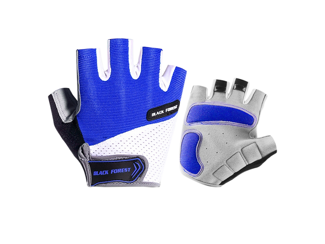 Luvas De Ciclismo Meia Dedo Com Absorção De Choque, Antiderrapantes E Respiráveis Para Homem/mulher (azul)