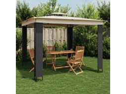Vidaxl Gazebo Com Telhado Duplo 2,94x2,94 M Aço Creme