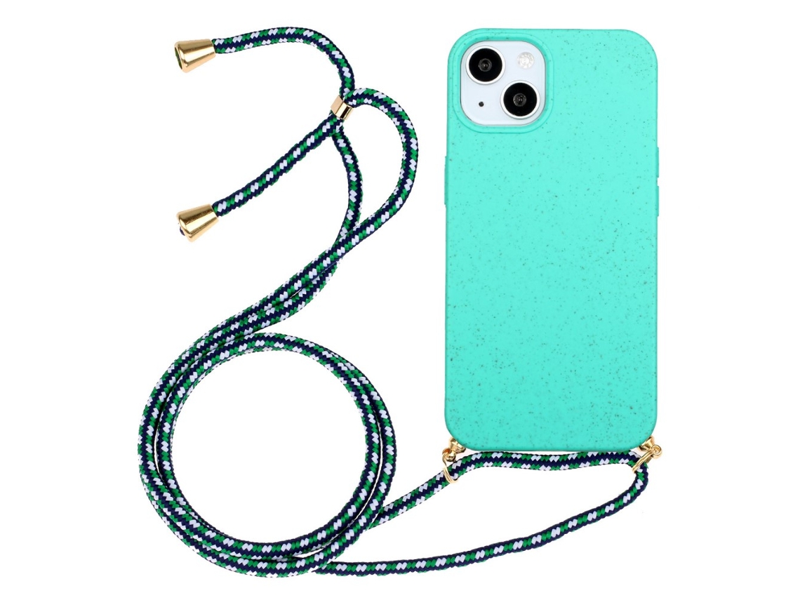 Correia Casa Para Iphone 15 Pele Sintética Azul