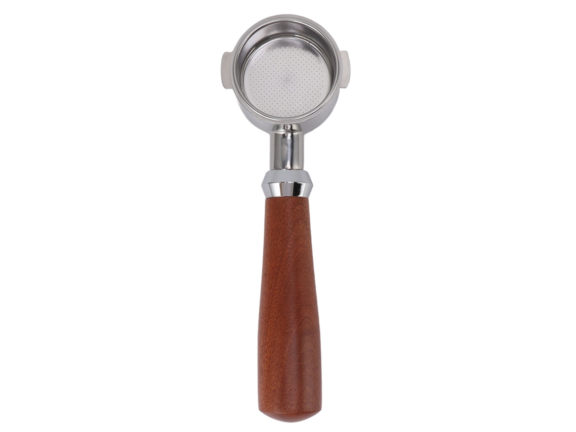 Portafilter Sem Fundo Cesto Aço Inoxidável Cabo Pau Cerejeira