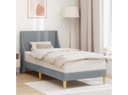 Vidaxl Estrutura Da Cama Liso Cinzento-claro 100 X 200 Cm Tecido