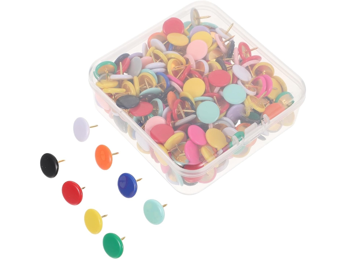 Ferro Tachinhas Coloridos para Mesa e Escola, 300 Unidades Reutilizáveis com Caixa Transparente e Design