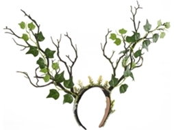Tiara com detalhes em madeira e estampas SFUSHOS
