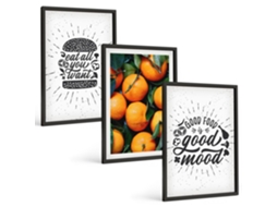 Conjunto De Pinturas Cozinha, Laranjas Suculentas Espelharte (3 Peças 40x60 Cm)