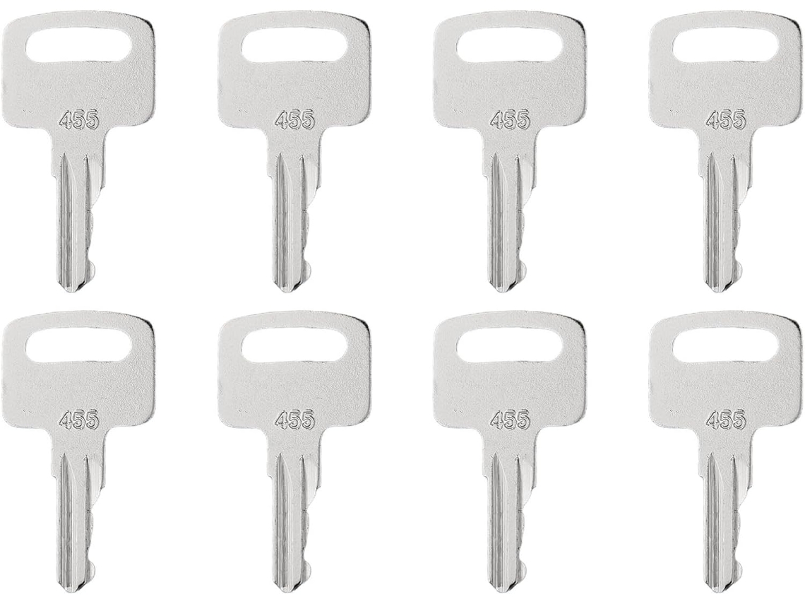Pacote Com 8 Chaves De Ignição, Peça 455, Compatíveis Com Equipamentos De Engenharia Pesada