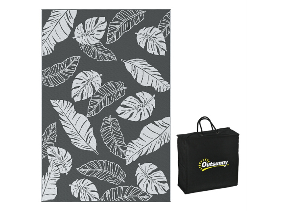 Tapete para Exterior, em Plástico Resistente Às Intempéries, 182x274 Cm, Design Dupla Face, Adequado para Varandas e Pátios. BAGOLY