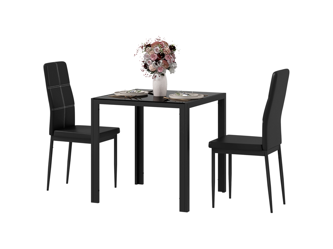 Mesa, Cor Preto, Em Vidro, Para Sala De Estar E Cozinha E De Jantar, Com Tampo Retangular, Casa