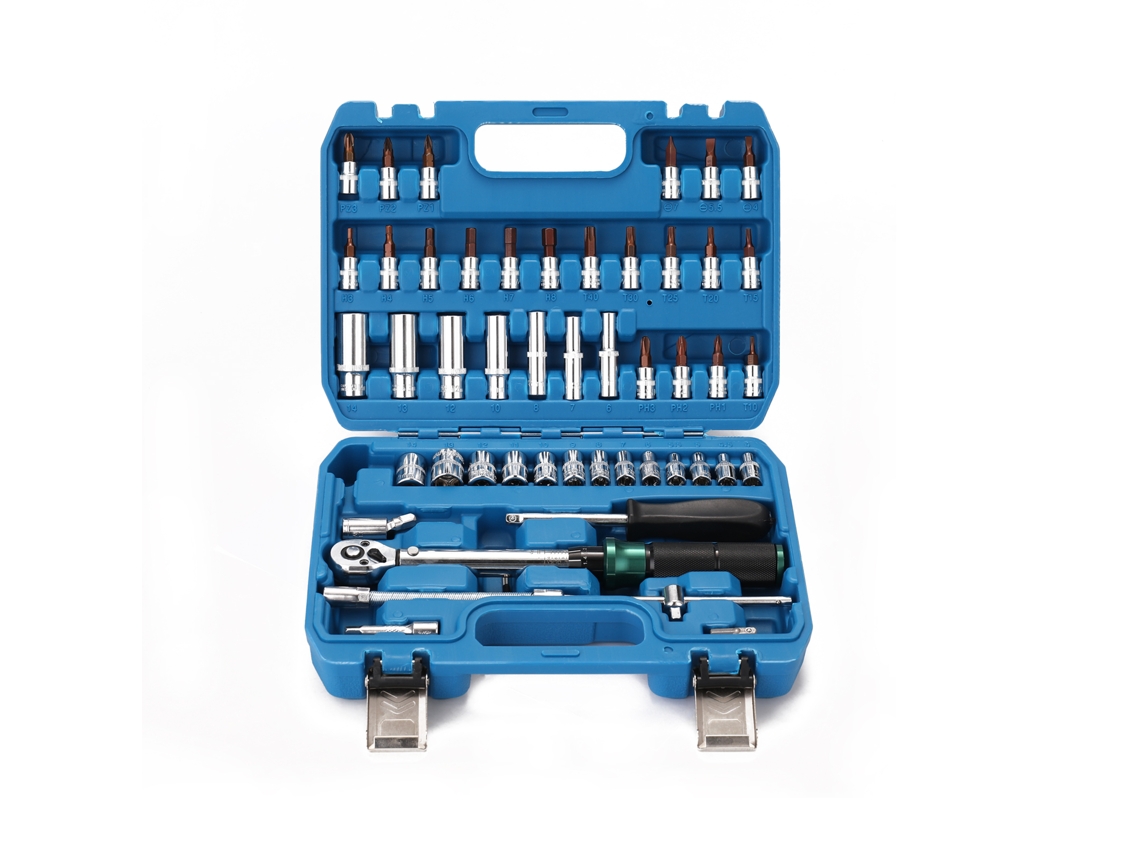 Conjunto de chave torque ajustável 5-25nm 1/4 polegada 53 peças com caixa | S/MARCA