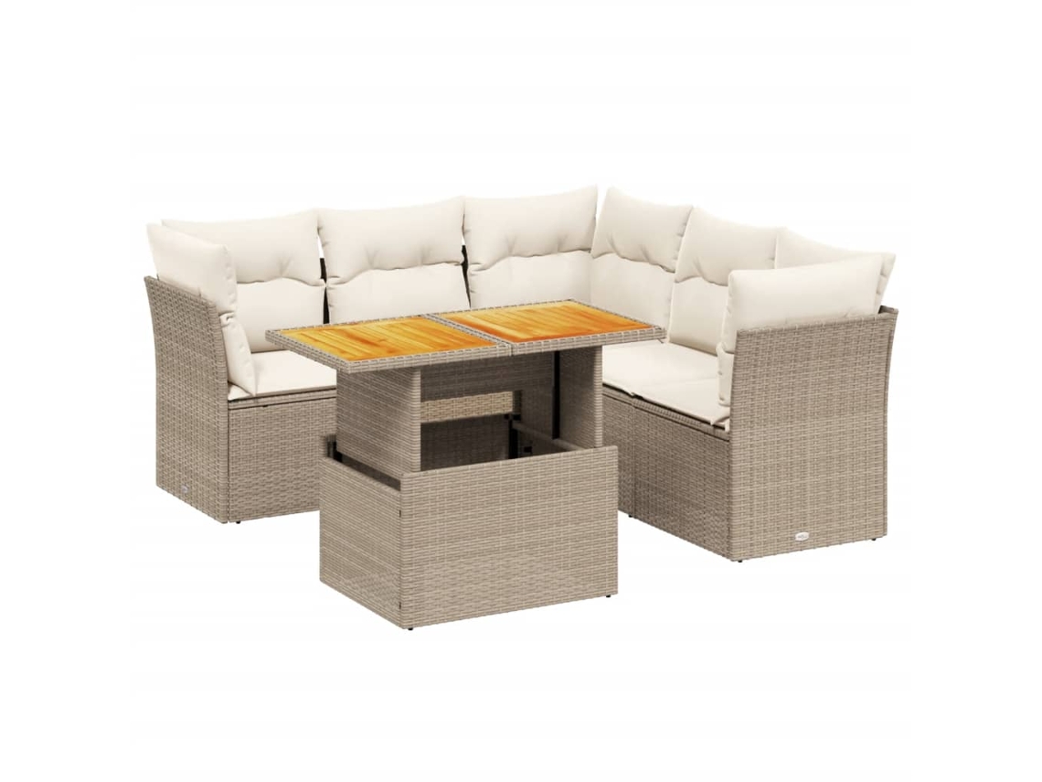 Garden Sofa Set, Garden Sofa Sets Vidaxl Bege Rattan / Vime (n/a)
