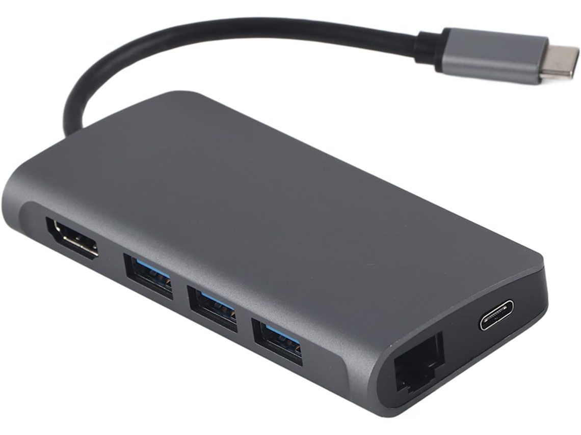 Hub De Acoplamento 8 Em 1 Tipo C, Usb-c Multiportas Com 4k, 3 Portas
