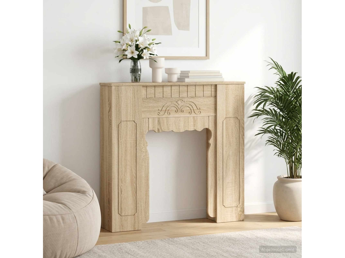 Vidaxl Moldura De Lareira Carvalho Sonoma 93 X 20 X 89 Cm