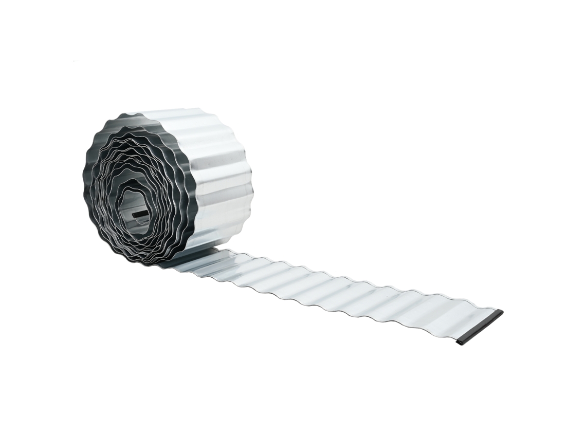 Conjunto 1 Borda De Jardim Vidaxl Prateado Aço (1000 X 20 X 0,03 Cm)