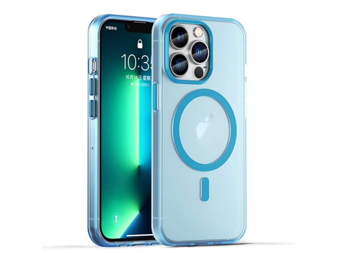 Capa Híbrida Translúcida Para Iphone 13 Pro - Tpu E Pc Com Magsafe | Fosca - Azul