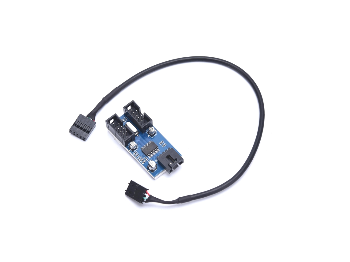 Cabo Extensor Divisor De Conector Usb De 9 Pinos Para Placa Mãe Aquaforge (1 Para 2)