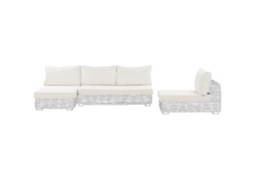 Conjunto De Capas Para Almofadas De Exterior Beliani Varallo De Poliéster Branco Creme 160x194x12