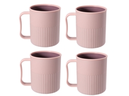 Conjunto De 4 Canecas Plástico Com Alças, Livres Bpa, Para Chá E Café. Aquaforge