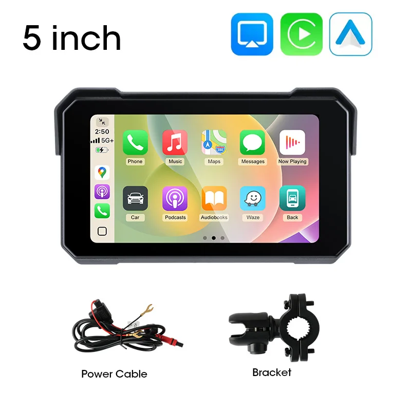 (motorola Carplay) Navegação Para Motocicletas De 5 Polegadas, Bluetooth Duplo Sem Fio, À Prova D'água.