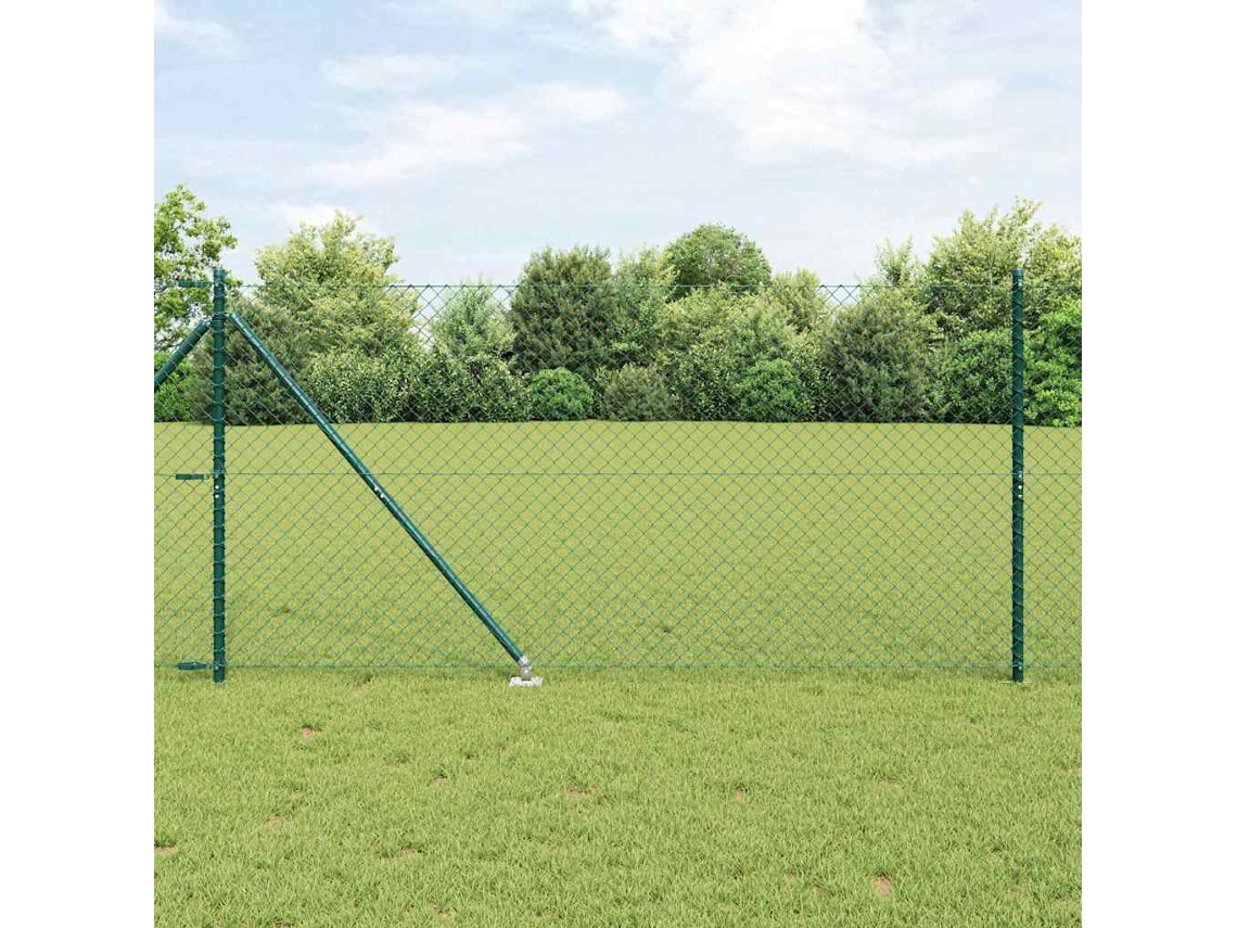 Vidaxl Cerca De Cadeia Com Pontas 10 X 1,2 M Aço Revestido De Pvc
