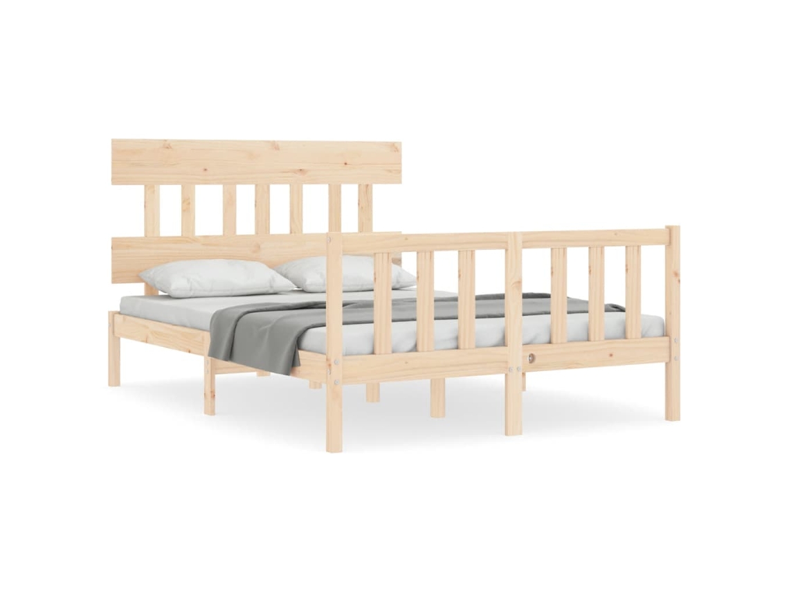 Cama Sem Colchão 140x200 Cm Madeira de Pinho Maciça MAISON EXCLUSIVE