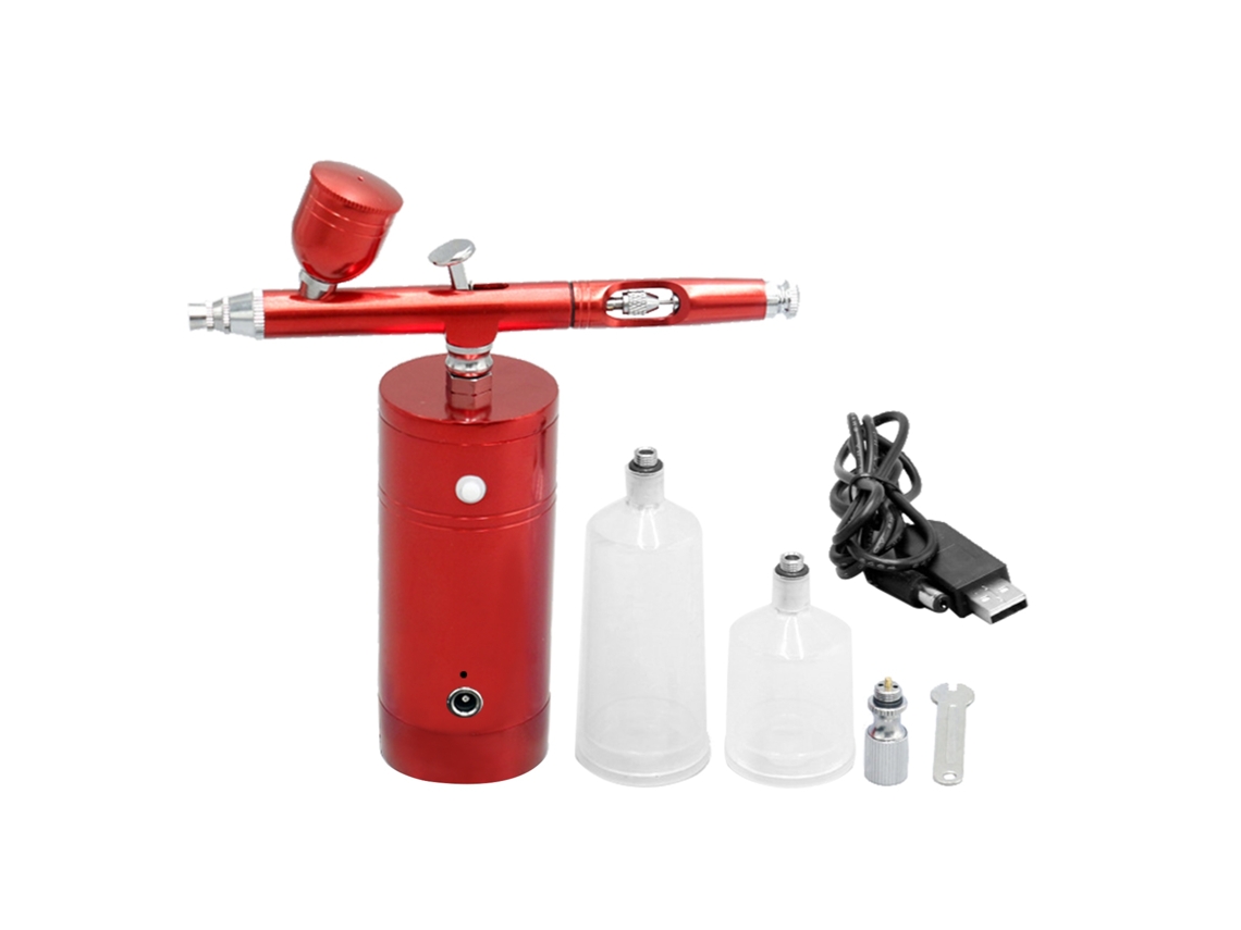 Kit Aerógrafo Portátil USB Recarregável com Compressor e Pistola Aerógrafo 0,3mm para Maquiagem Fx Tatuagens Pintura Hidratação