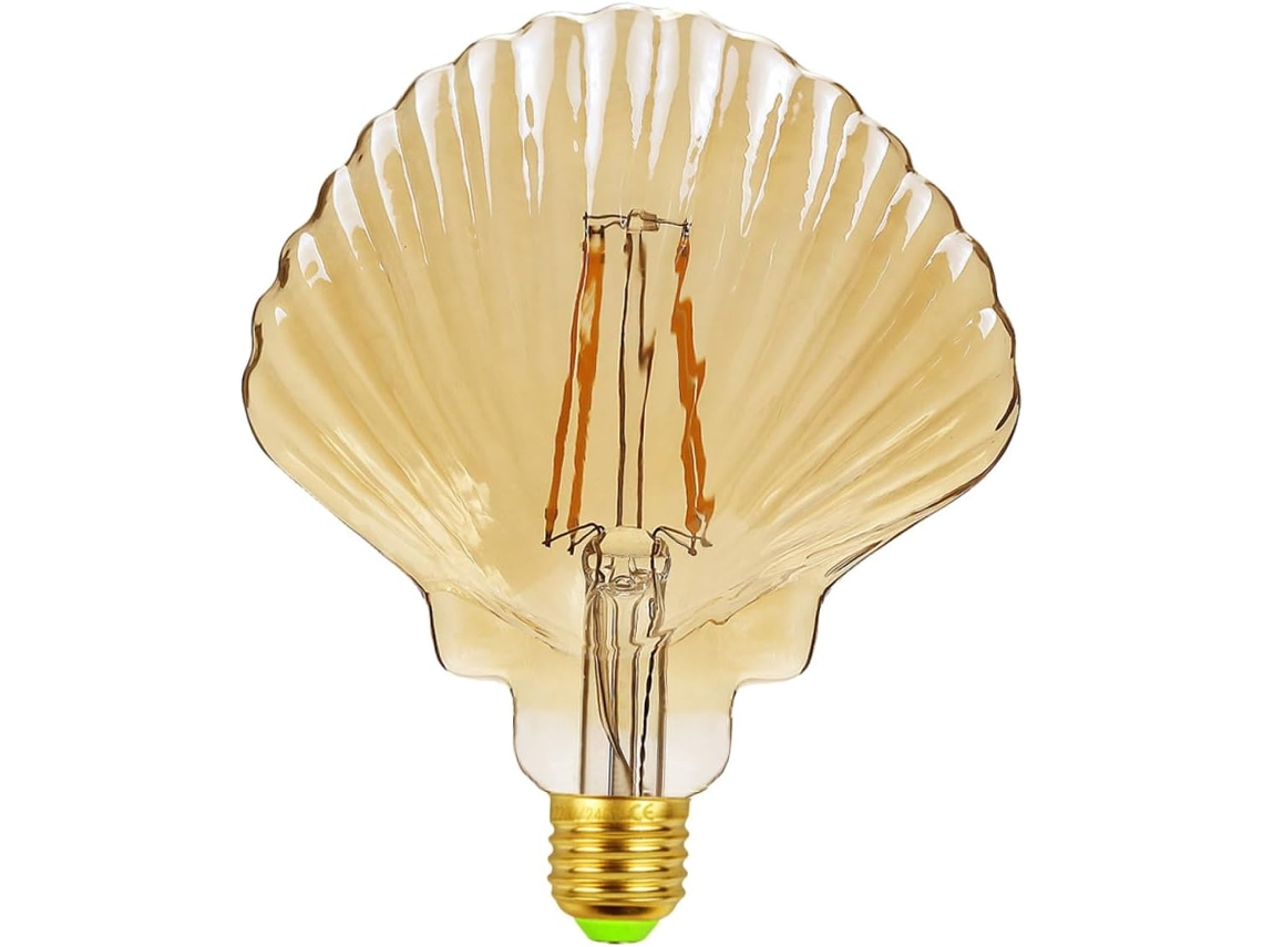 Lâmpada Led Decorativa 3d em Formato de Concha, E27, Dourada, 220v, para Lustres e Iluminação de Festas. SFUSHOS