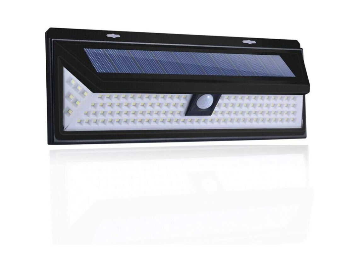 Luminária Solar de Parede, 118 leds, 1000 Lúmens, sensor PIR AQUAFORGE