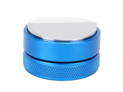 Distribuidor De Café Reutilizável Em Aço Inoxidável Para Uso Doméstico, Compactador Pó, Martelo Com Altura Ajustável 51 Mm E Base Convexa Azul.