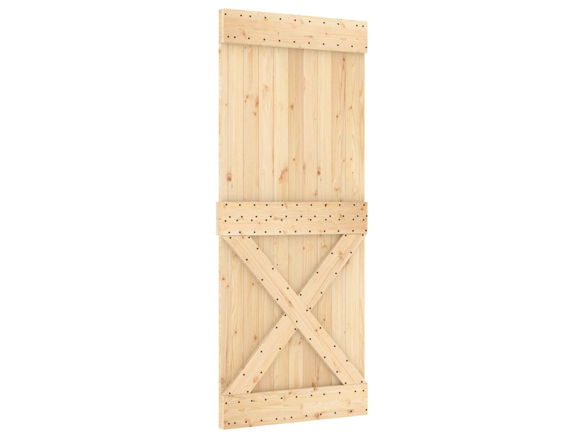 Maison Exclusive - Porta Deslizante Narvik Natural E Preto 85 X 210 Cm (152,5 Cm)