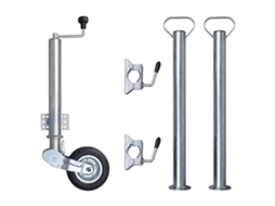 Vidaxl Roda Jóquei Reboque 2 Tubos Suporte/2 Braçadeiras Divisão 60mm