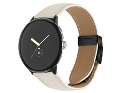 Pulseira De Couro Preta Com Textura De Lichia E Fivela Tipo Tartaruga Para Google Pixel Watch / Watch 2 / 3 (41 Mm)