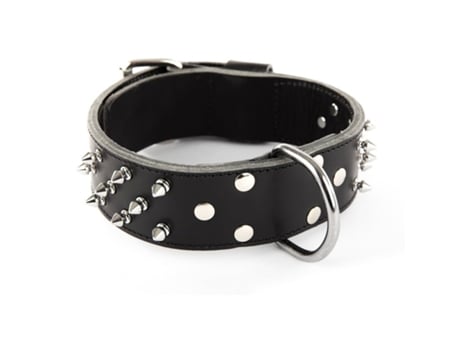 Coleira Molosse de Couro MARTIN SELLIER Com Unhas MARTIN SELLIER Preto e Cravado 65 X L. 4,7