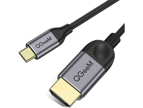 Cabo QGEEM QG-UA10 (USB C-HDMI - 1.8 m - Cinzento)