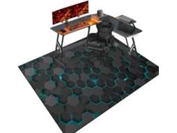 Tapete Cadeira Protetor Antiderrapante 80 X 100 Cm Piso Azulejo Parquet Azul Escritório, Gamer, Piso, Azulejo,
