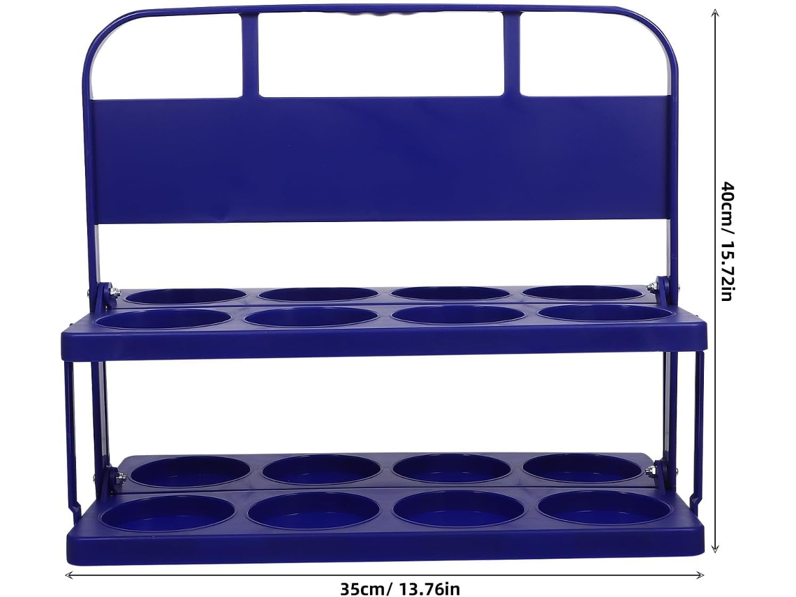 Porta Bebidas Reutilizável em Plástico com 8 Compartimentos e Alça Resistente. Cesto Dobrável para CHABERLU