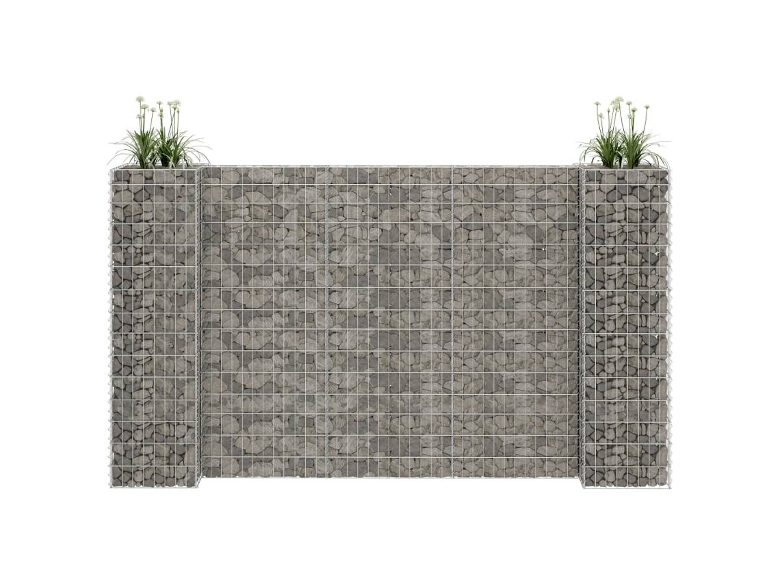 Vidaxl Gabião Em Forma De H Fio De Aço 260x40x150 Cm