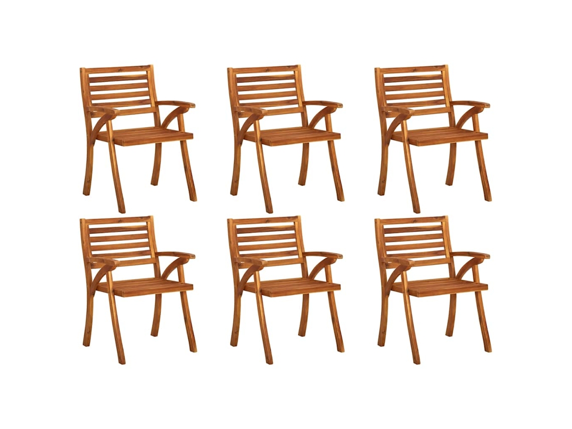 Vidaxl Cadeiras De Jardim 6 Pcs Madeira De Acácia Maciça