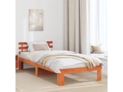 Estrutura De Cama De Madeira Castanho Encerado Madeira Maciça